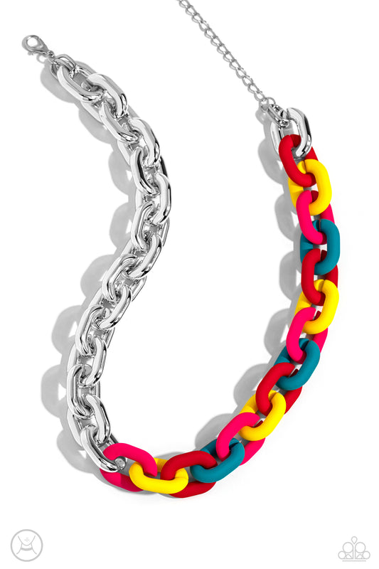 Contrasting Couture - Red Acrylic Necklace - Paparazzi Accessories