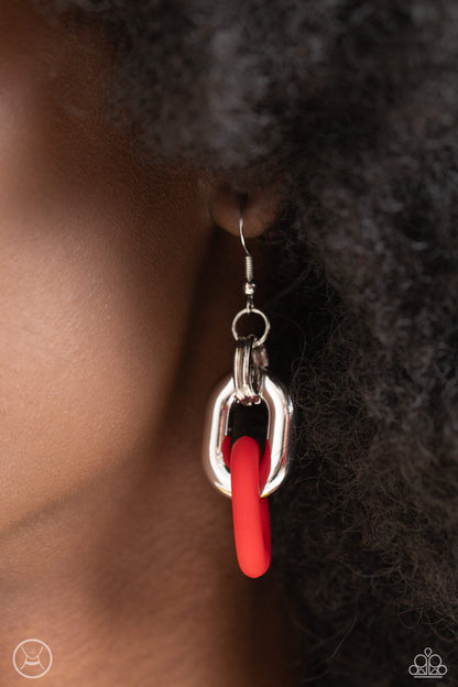 Contrasting Couture - Red Acrylic Necklace - Paparazzi Accessories