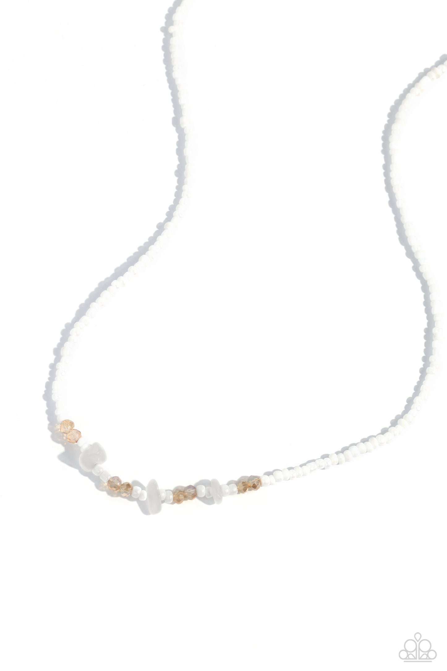 Naturally Notorious - White Seed Bead Necklace - Paparazzi Accessories