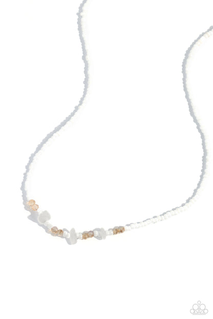 Naturally Notorious - White Seed Bead Necklace - Paparazzi Accessories
