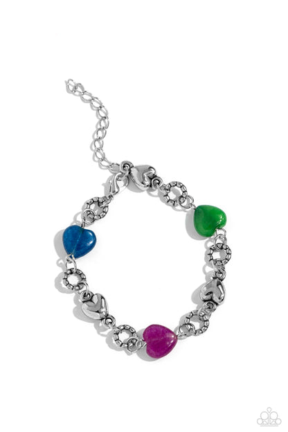 I Can Feel Your Heartbeat - Multi Heart Bracelet - Paparazzi Accessories