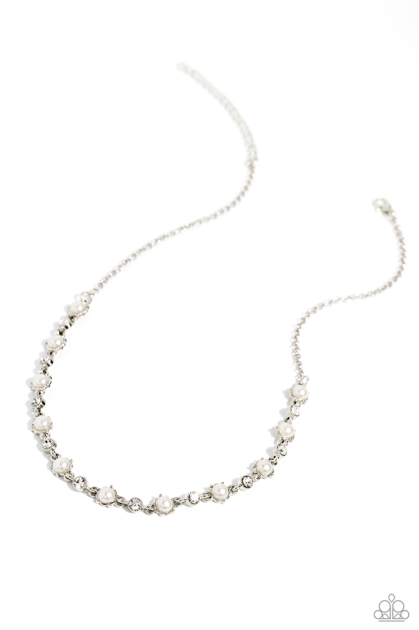 Pronged Passion - White Pearl Necklace - Paparazzi Accessories