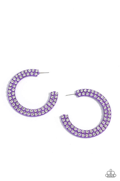 Flawless Fashion - Purple Hoop Earrings - Paparazzi Accessories