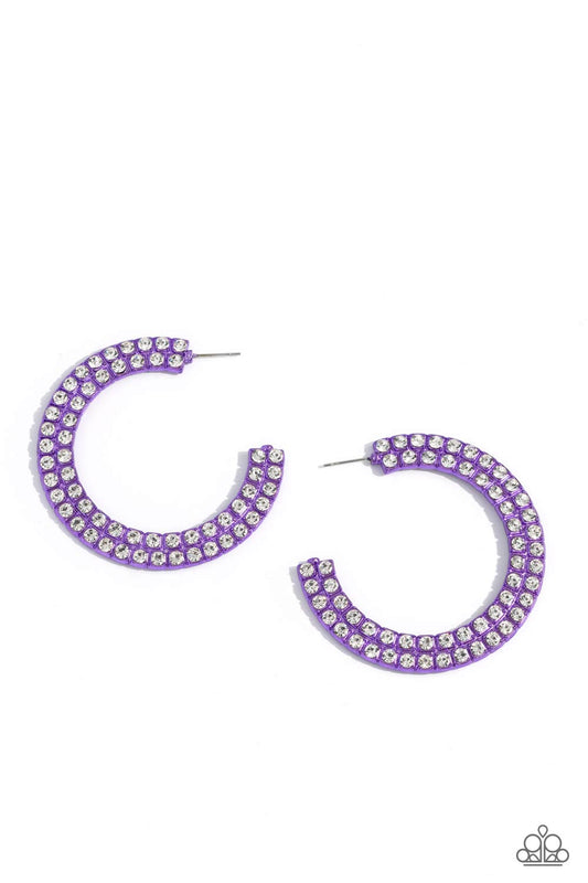 Flawless Fashion - Purple Hoop Earrings - Paparazzi Accessories