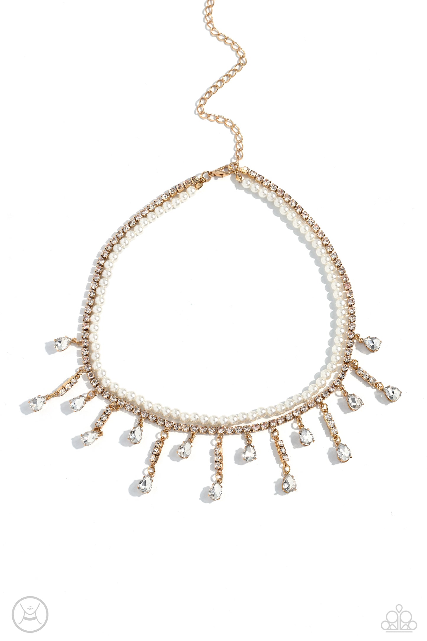 Lessons in Luxury - Gold Layered Pearl Choker - Paparazzi Accessories