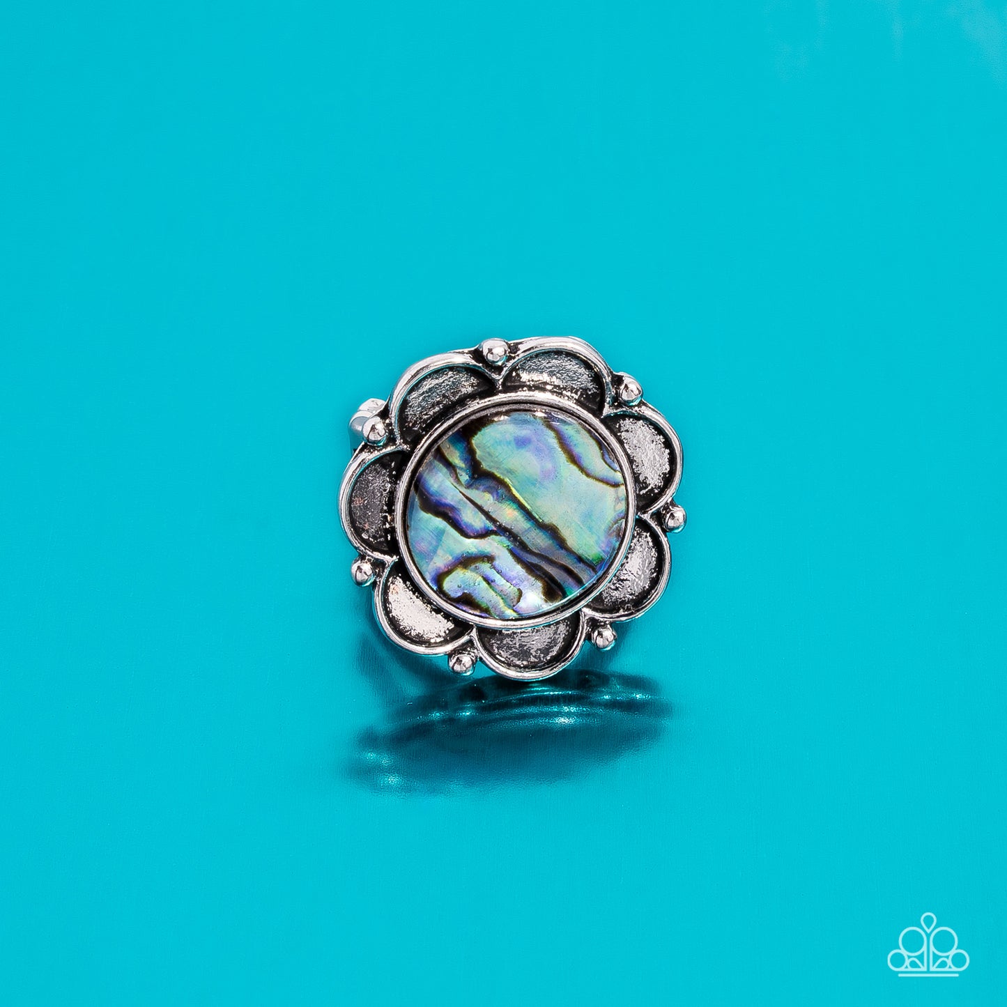 Artistic Accomplishment - Blue - Faux Abalone Shell Ring - Paparazzi Accessories