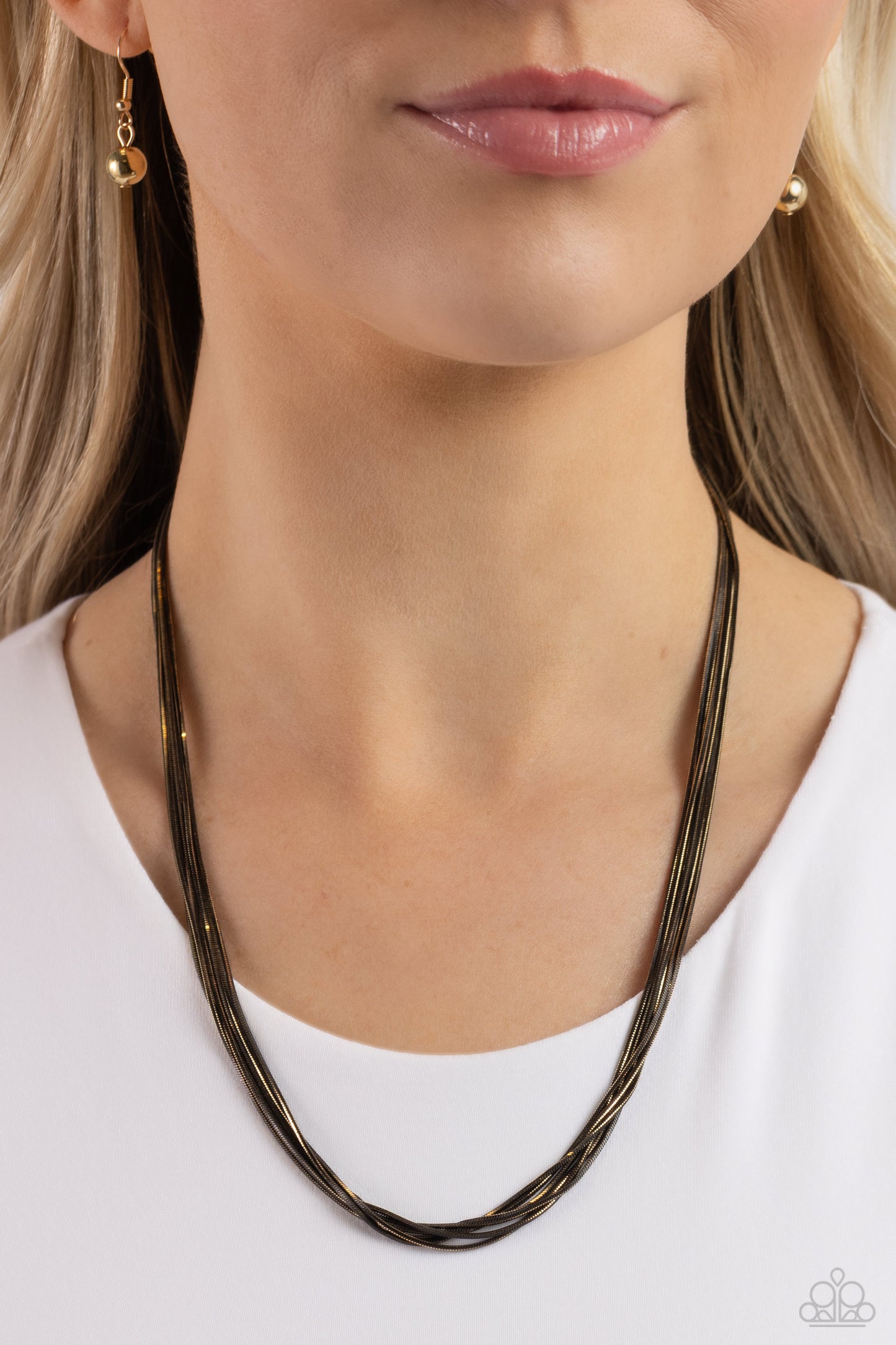 Salvaging Sass - Black Dipped Gold Chain - Paparazzi Accessories