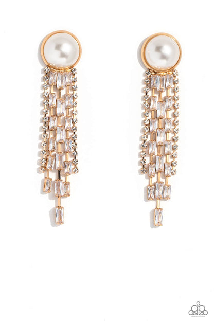 Genuinely Gatsby - Gold Post Earrings - Paparazzi Accessories