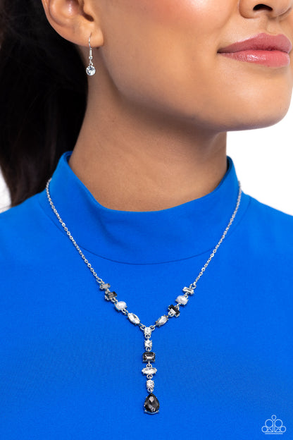 Dreamy Dowry - Silver - Smoky Rhinestone & Pearl Necklace - Paparazzi Accessories