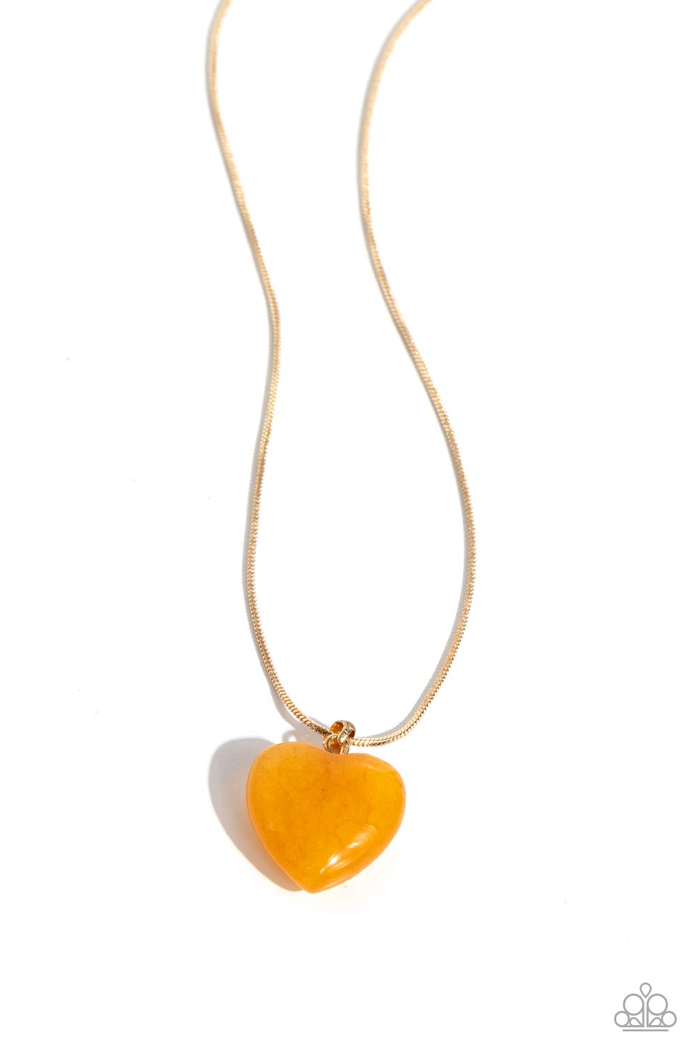Prismatic Pastime - Gold Heart Pendant Necklace - Paparazzi Accessories