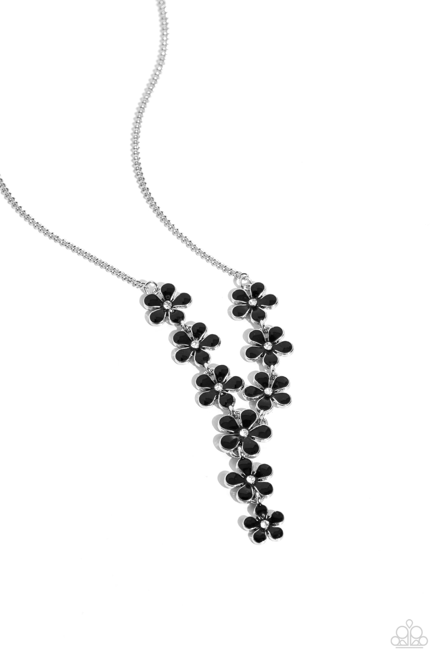 Flowering Feature - Black Necklace - Paparazzi Accessories