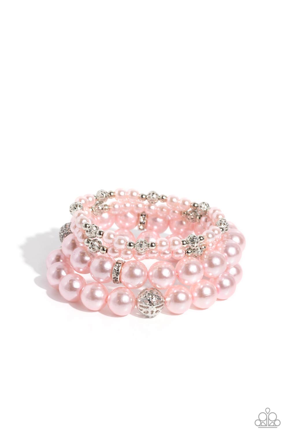 Vastly Vintage - Pink Pearl Stretchy Bracelets - Paparazzi Accessories