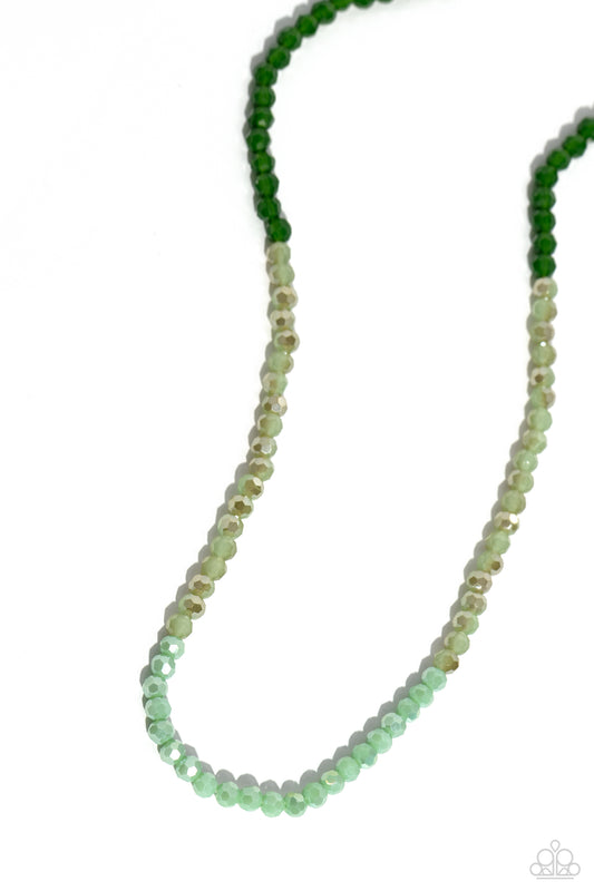 Backstage Beauty - Green Faceted Bead Necklace - Paparazzi Accessories