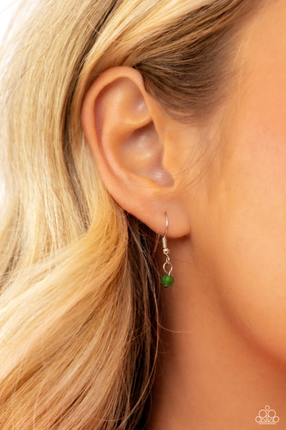 Backstage Beauty - Green Faceted Bead Necklace - Paparazzi Accessories
