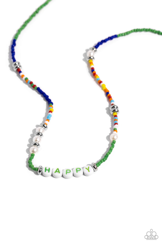 Happy to See You - Green Seed Bead Necklace - Paparazzi Accessories