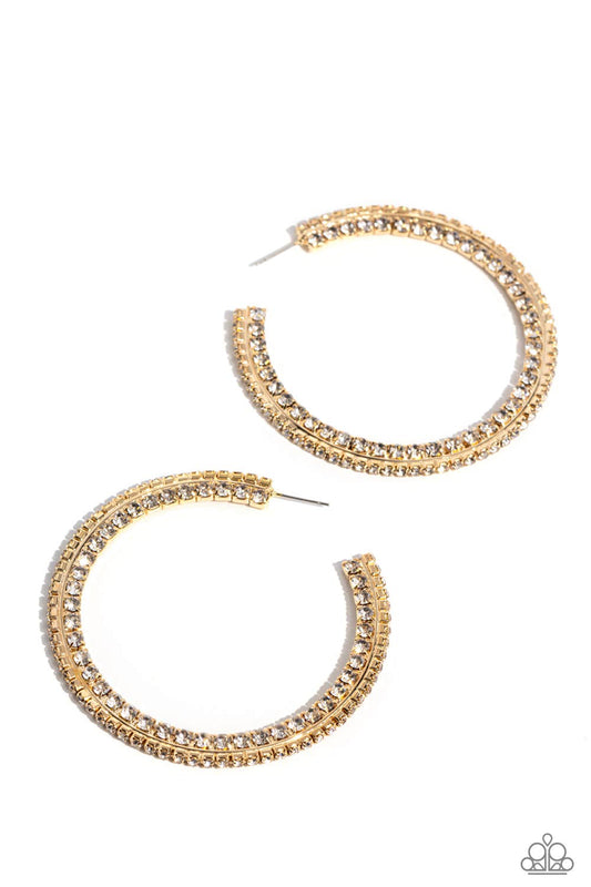 Scintillating Sass - Gold Hoop Earrings - Paparazzi Accessories