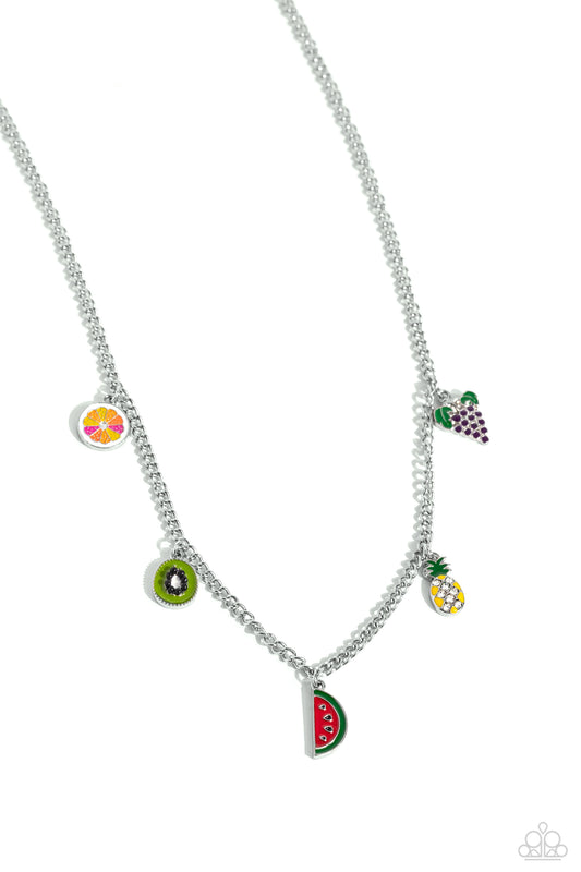 Fruity Flair - Multi Charm Necklace - Paparazzi Accessories