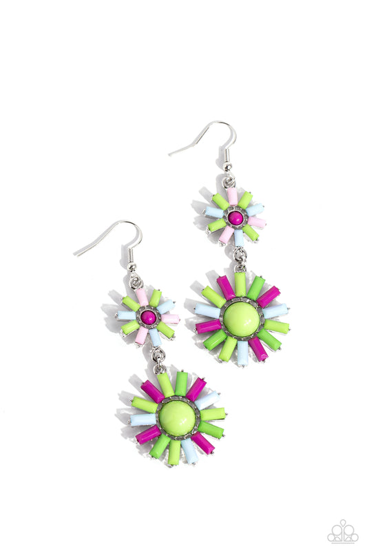 SUN Wild - Multi - Acrylic Bead Fishhook Earrings - Paparazzi Accessories