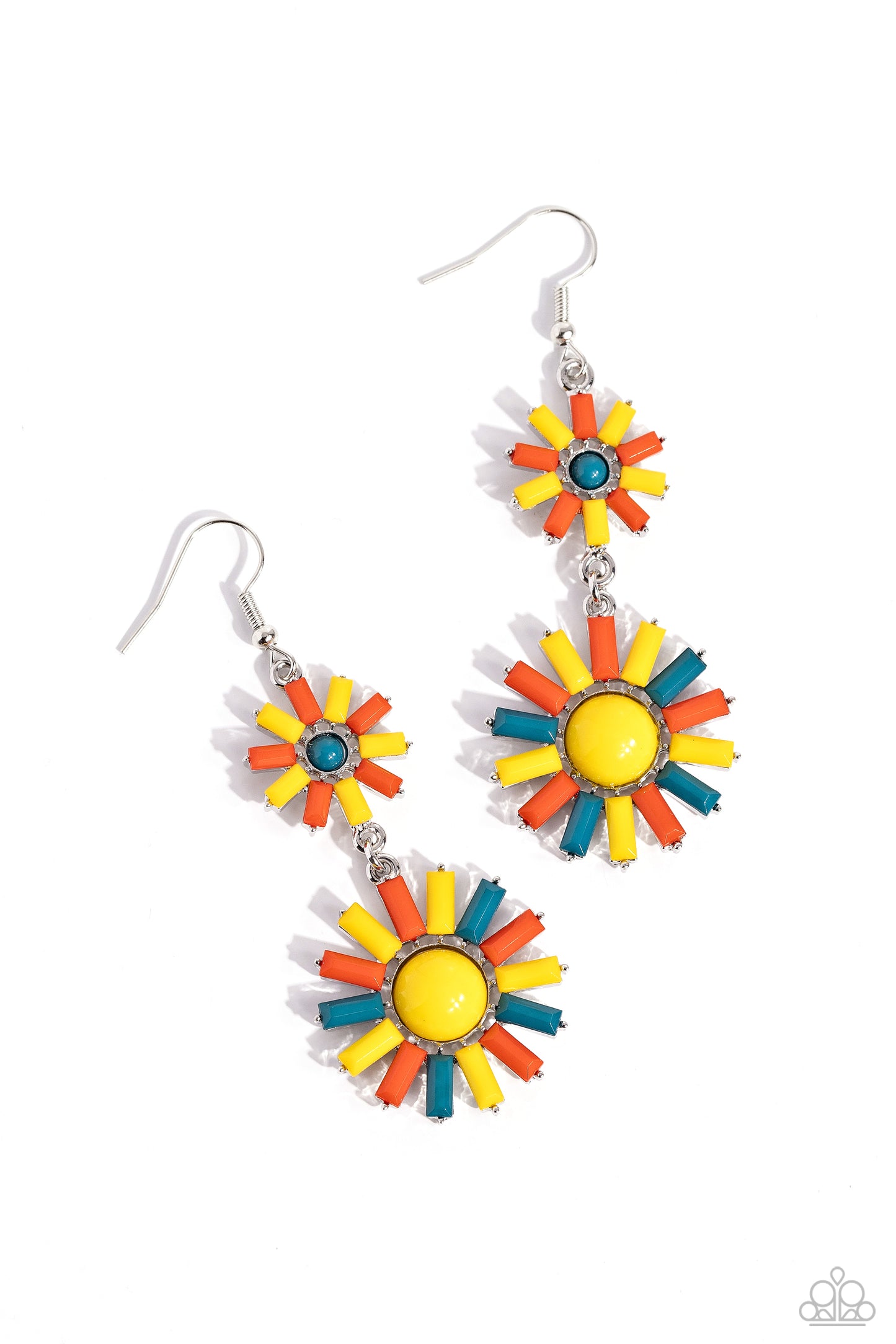 SUN Wild - Yellow Acrylic Flower Earrings - Paparazzi Accessories