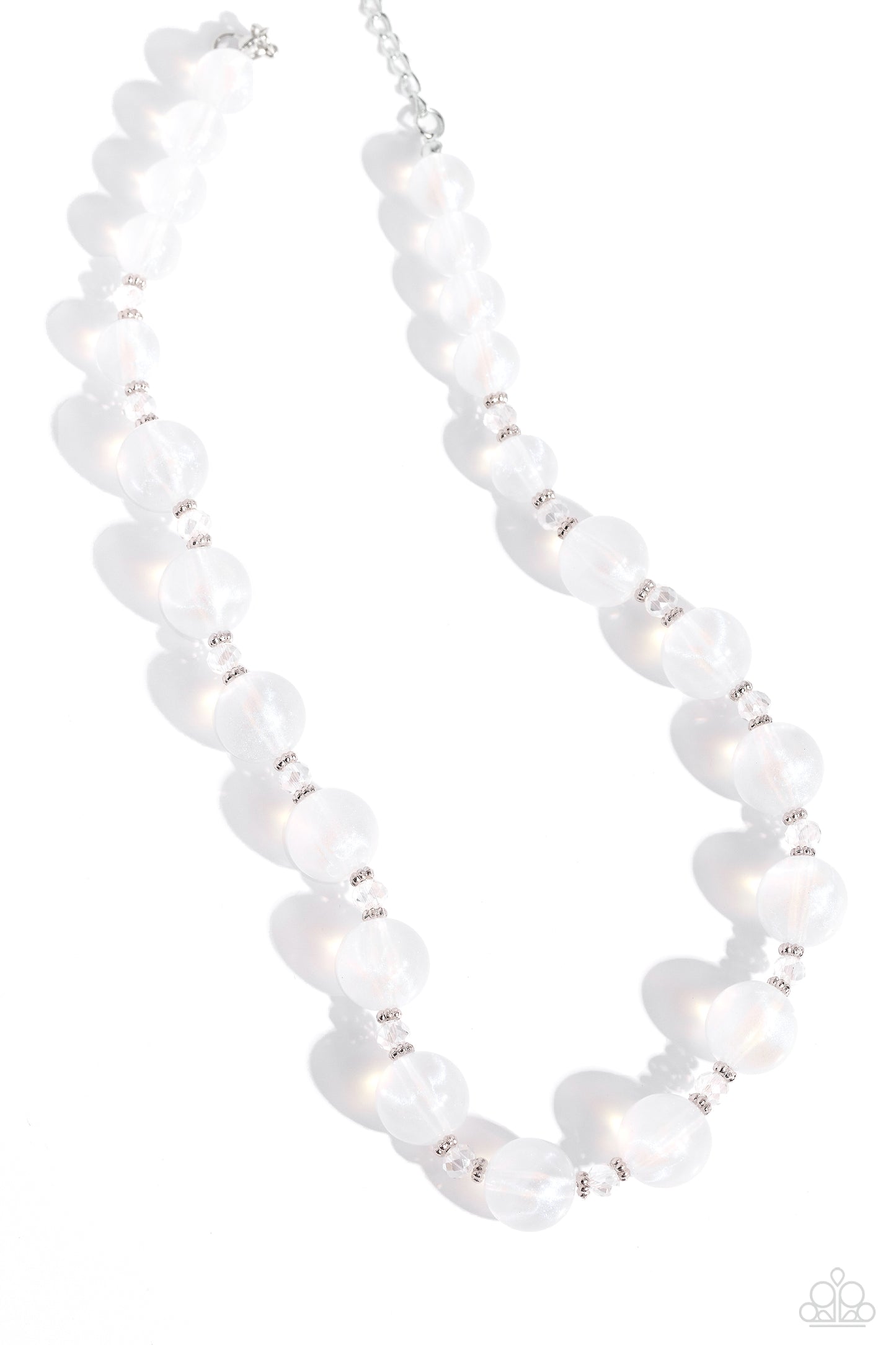 Timelessly Tantalizing - White Acrylic Bead Necklace - Paparazzi Accessories