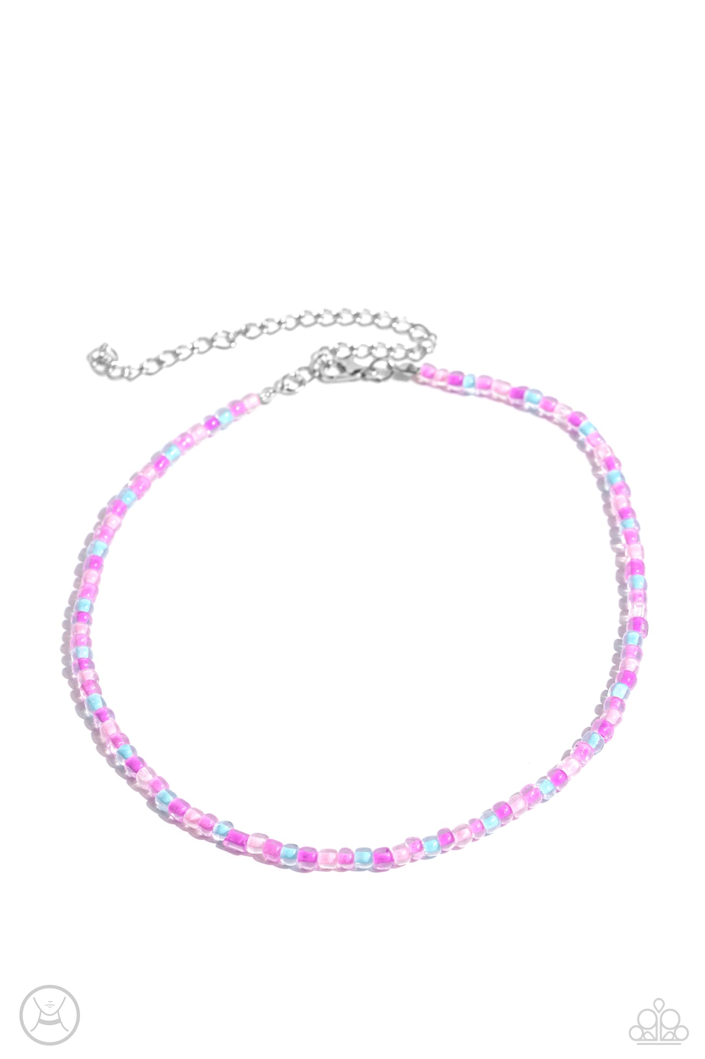 Colorfully GLASSY - Pink - Seed Bead Choker Necklace - Paparazzi Accessories