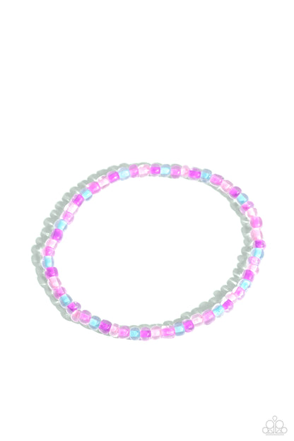 GLASS is in Session - Pink - Seed Bead Stretchy Bracelet - Paparazzi Accessories