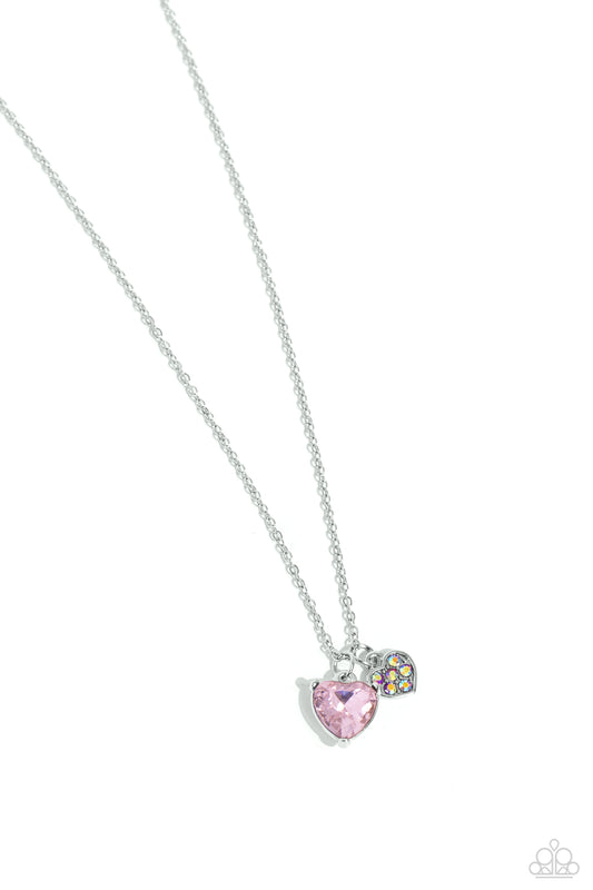 Devoted Delicacy - Pink Heart Necklace - Paparazzi Accessories