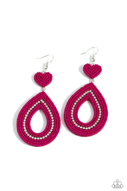 Now SEED Here - Pink Seed Bead Earrings - Paparazzi Accessories