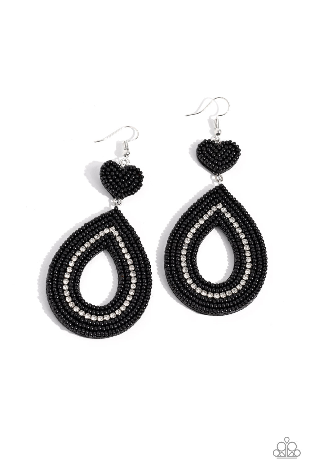 Now SEED Here - Black Seed Bead Fishhook Earrings - Paparazzi Accessories