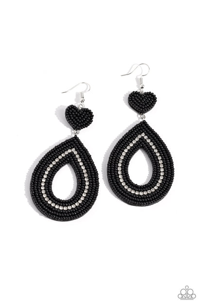 Now SEED Here - Black Seed Bead Fishhook Earrings - Paparazzi Accessories