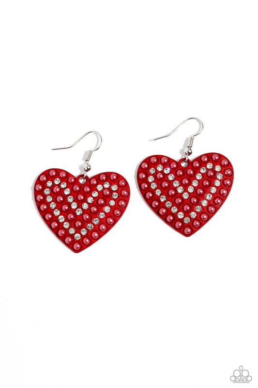 Romantic Reunion - Red Fishhook Earrings - Paparazzi Accessories