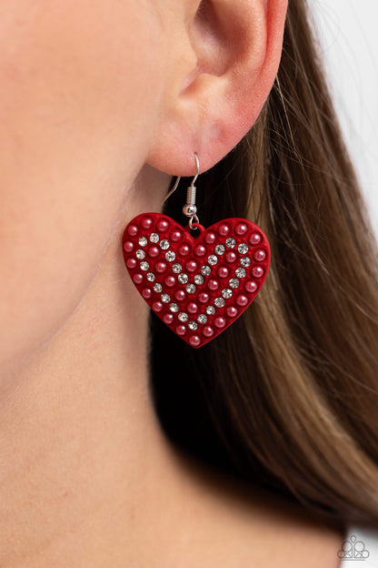 Romantic Reunion - Red Fishhook Earrings - Paparazzi Accessories