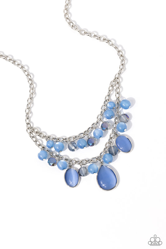 Dewy Disposition - Blue Cat's Eye Necklace - Paparazzi Accessories