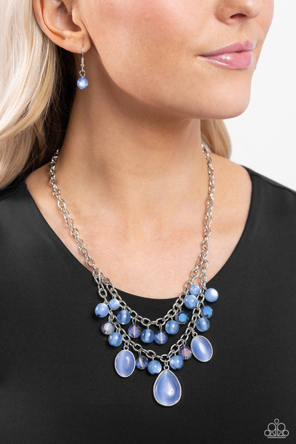Dewy Disposition - Blue Cat's Eye Necklace - Paparazzi Accessories