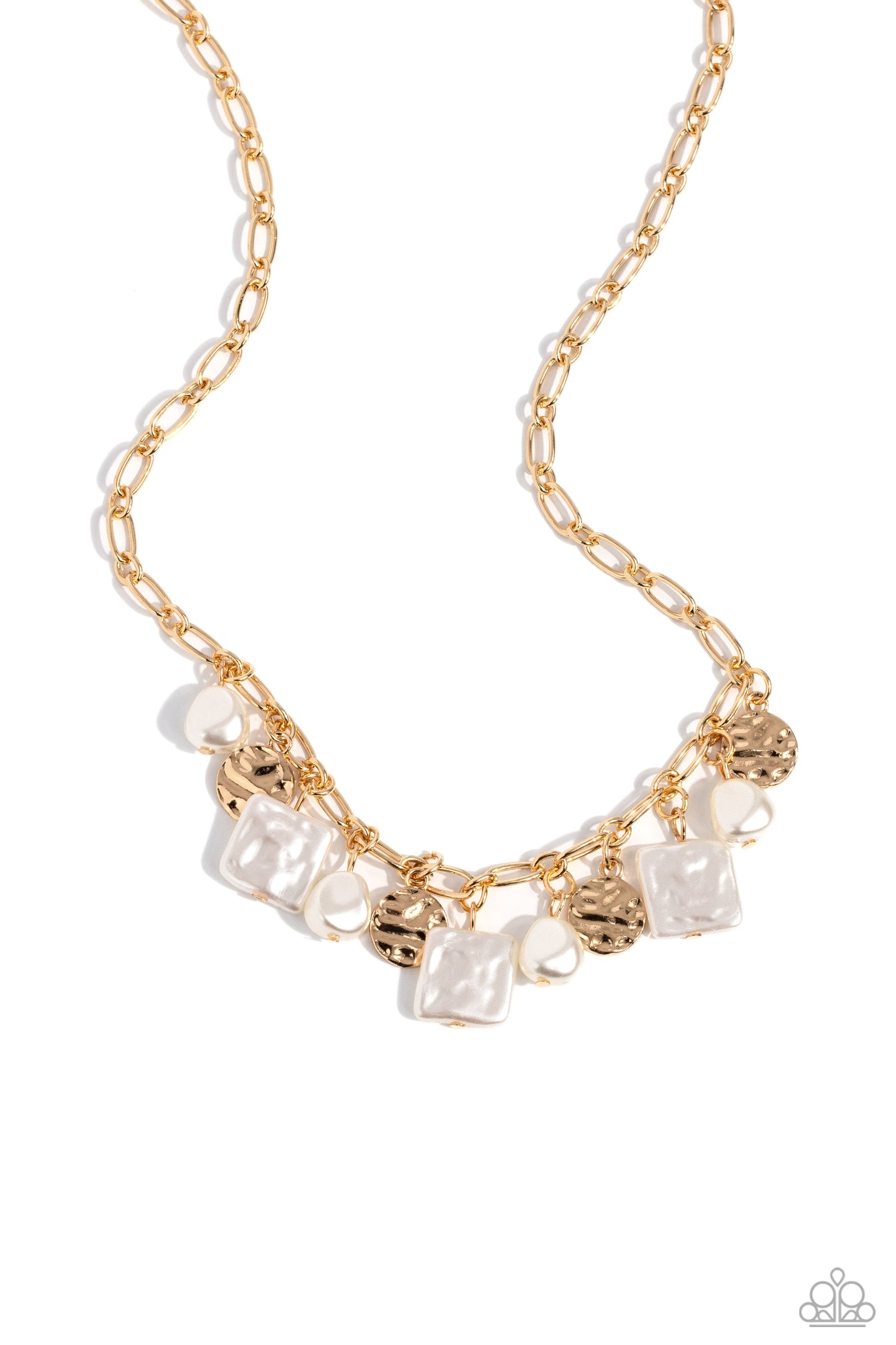 Sophisticated Squared - Gold  - Square Pearl Necklace - Paparazzi Accessories