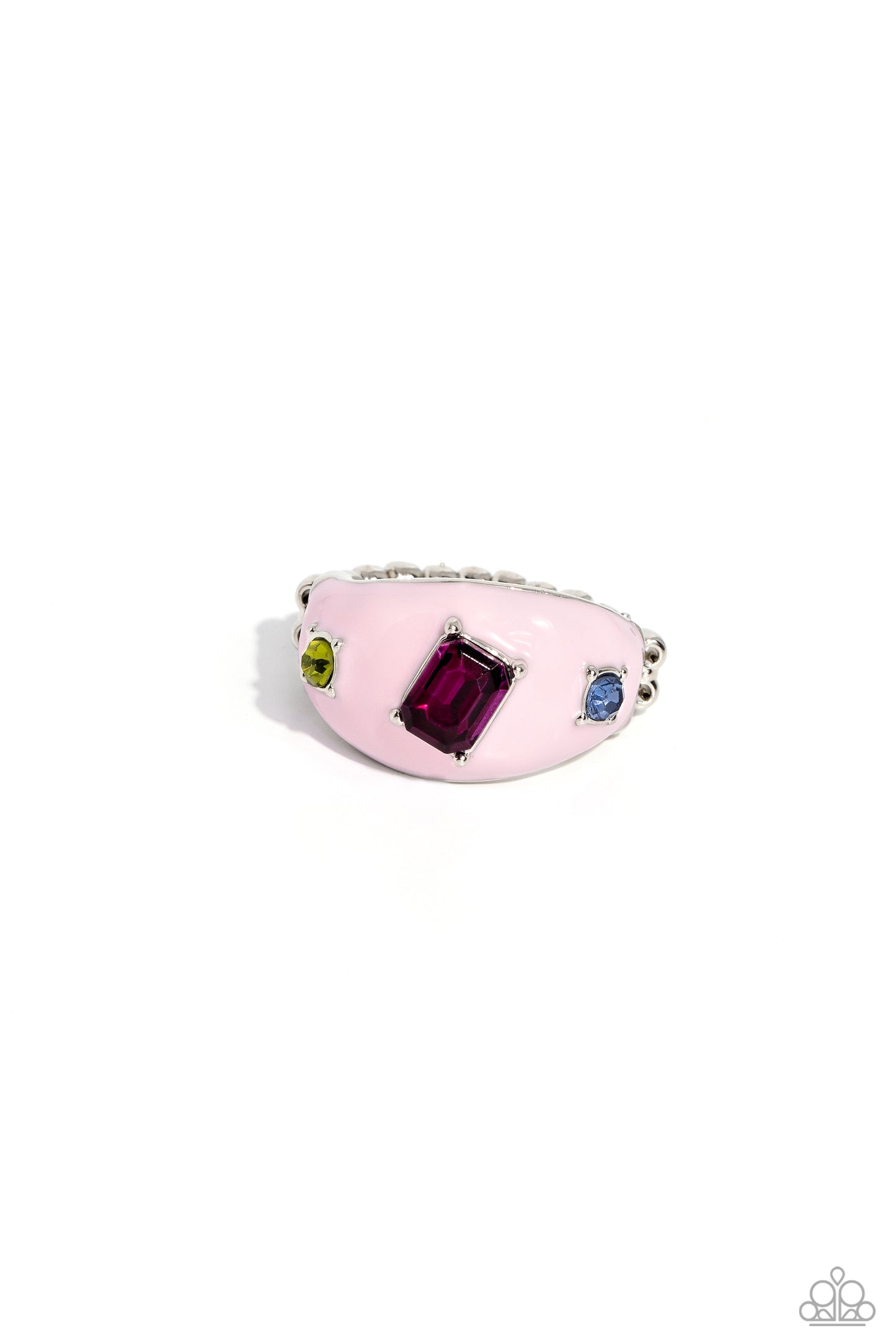 Blinding Behavior - Pink Enamel Ring - Paparazzi Accessories