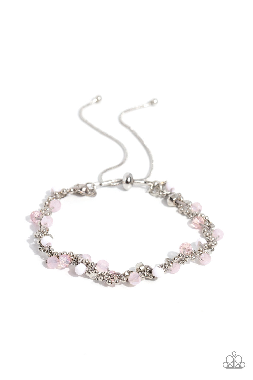 Show-Stopping Sass - Pink Bead Lariat Sliding Bracelet - Paparazzi Accessories