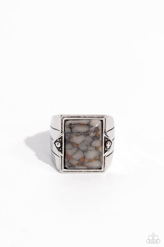 Startling Stones - Silver Urban Ring - Paparazzi Accessories