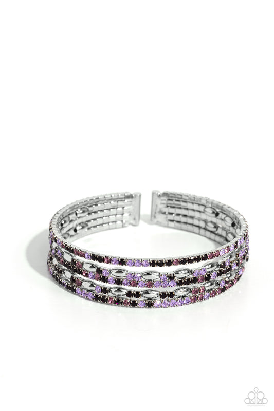 Endless Energy - Purple Rhinestone Flex Cuff Bracelet - Paparazzi Accessories