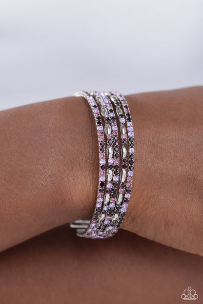 Endless Energy - Purple Rhinestone Flex Cuff Bracelet - Paparazzi Accessories
