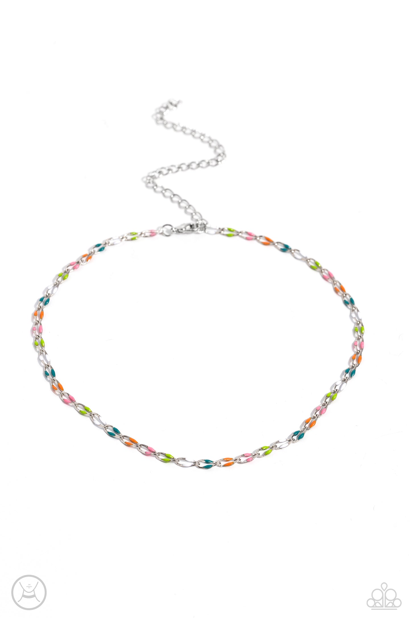 Admirable Accents - Multi Colored Link Choker Necklace - Paparazzi Accessories