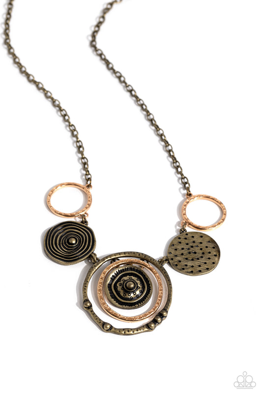 Mysterious Masterpiece - Brass Necklace - Paparazzi Accessories
