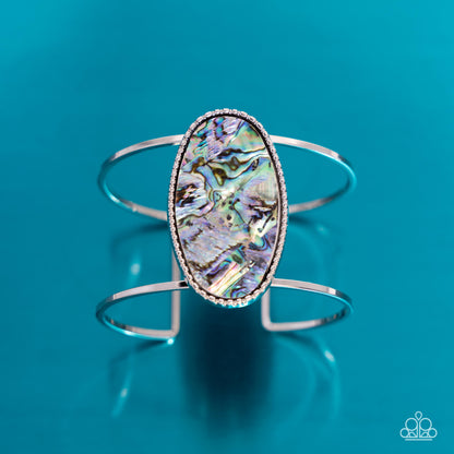 Enigmatic Energy - Blue Shell Cuff Bracelet - Paparazzi Accessories