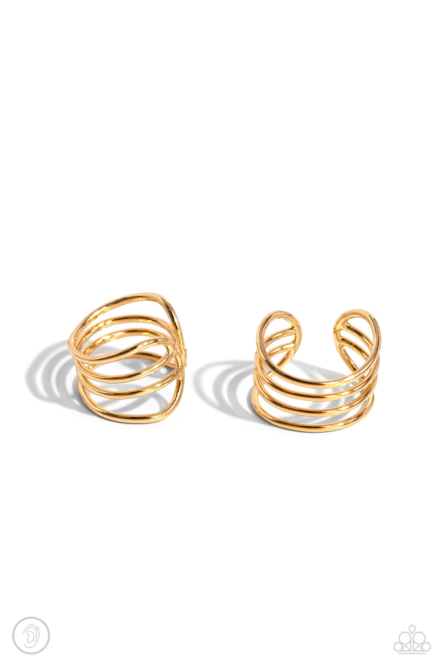 Linear Leader - Gold Ear Cuff Earrings - Paparazzi Accessories