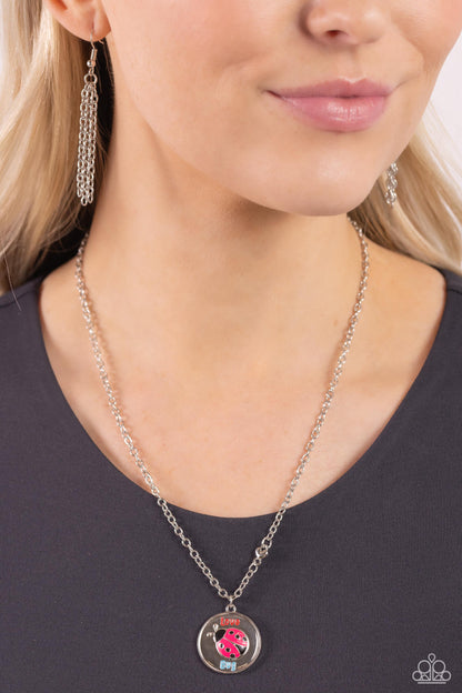 Lively Love Bug - Red Lady Bug Necklace - Paparazzi Accessories