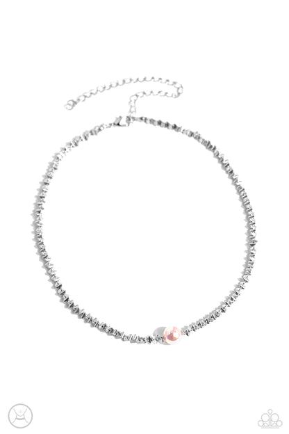 Tasteful Triangles - Pink Pearl Choker Necklace - Paparazzi Accessories