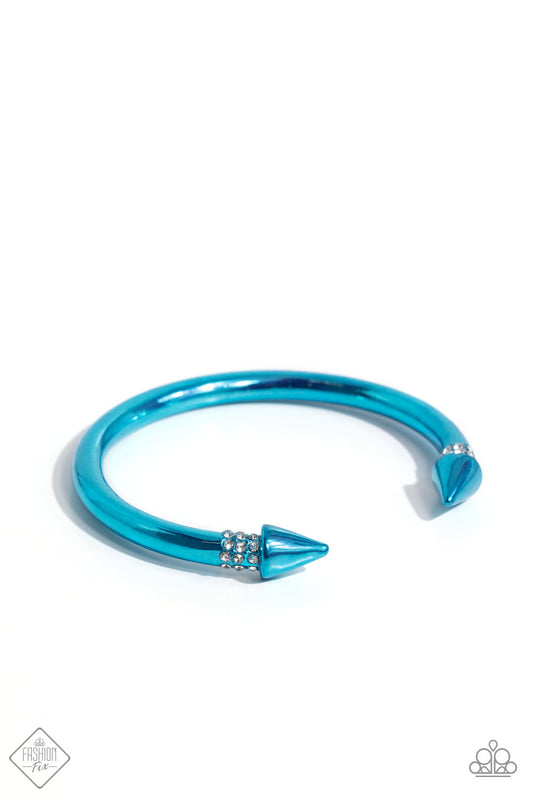 Punky Plot Twist - Blue Cuff Bracelet - Paparazzi Accessories