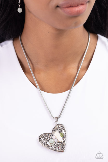 Tilted Trailblazer - Green Necklace - Paparazzi Accessories
