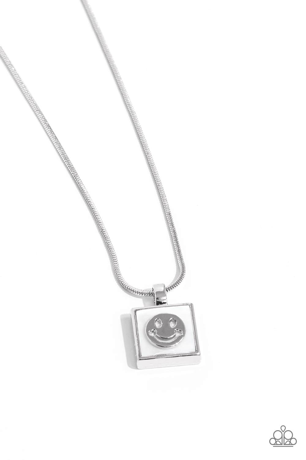 Smiley Season - White Necklace - Paparazzi Accessories