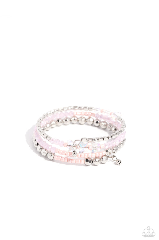 Boundless Behavior - Pink Butterfly Coil Bracelet - Paparazzi Accessories